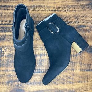 Bella Vita Klaire Black Suede Bootie Buckle